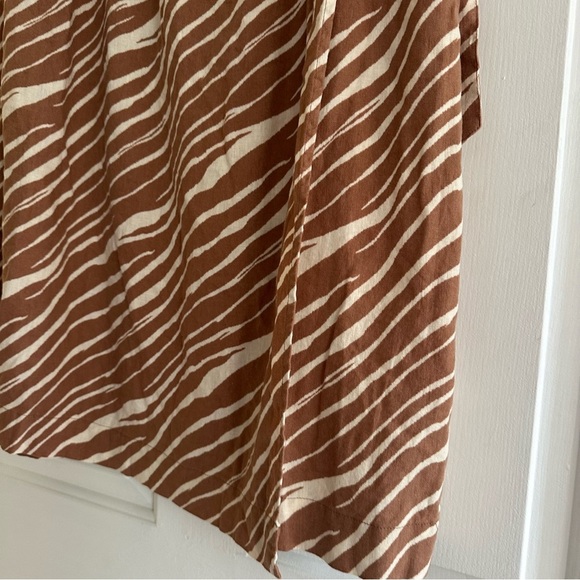 A New Day Women's Linen Wrap A-Line Skirt Brown Zebra Print Size XXL Beachy - Picture 3 of 7
